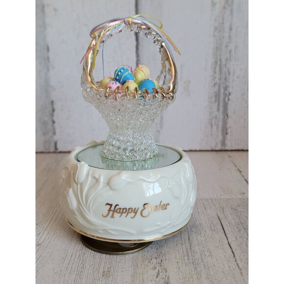 San Francisco Happy Easter music box company parade wind up egg basket - Picture 3 of 9